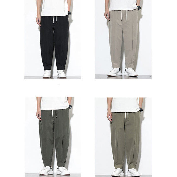 Pantalon harem homme Buddha Stones, couleur unie décontractée, avec cordon de serrage et poches - image 18