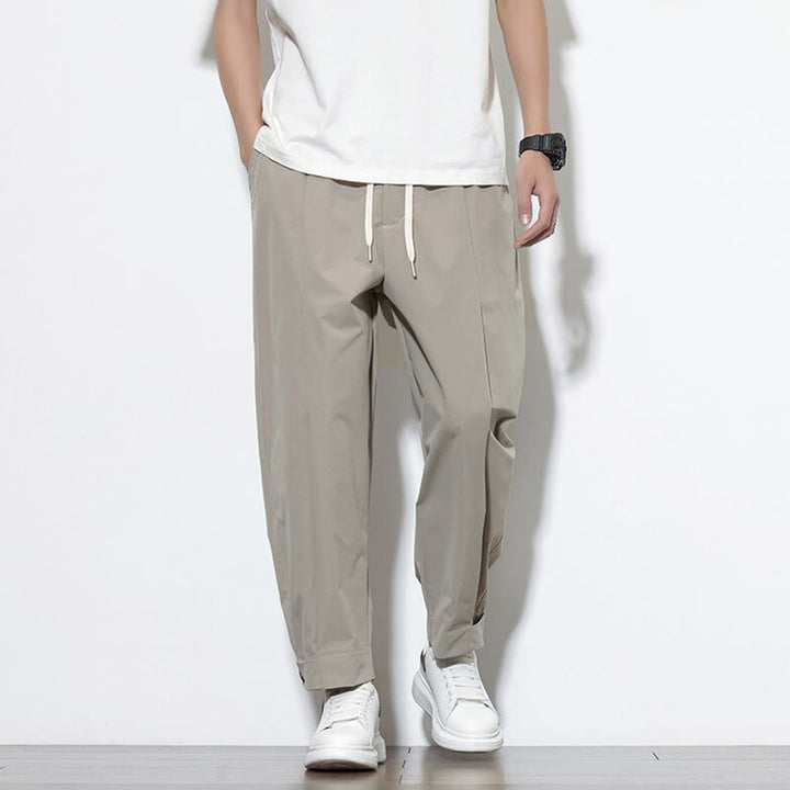 Pantalon harem homme Buddha Stones, couleur unie décontractée, avec cordon de serrage et poches - Gris - US/UK/AU46，EU56 (5XL) - image 6