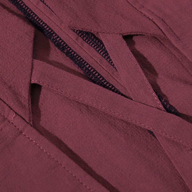 Kimono pour homme à manches trois-quarts, couleur unie, lacets, Buddha Stones - image 9