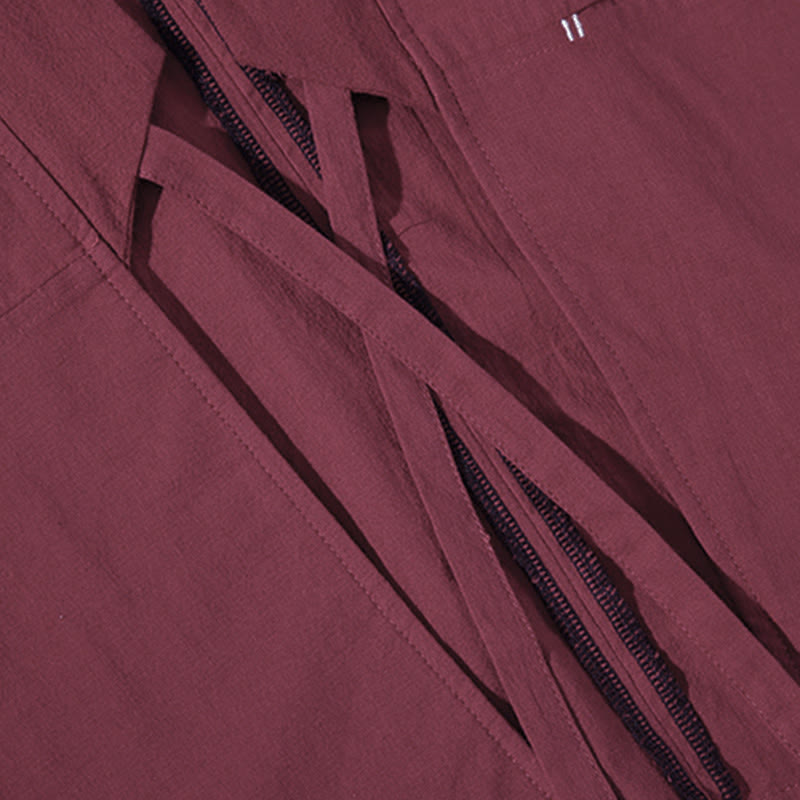 Kimono pour homme à manches trois-quarts, couleur unie, lacets, Buddha Stones - image 8