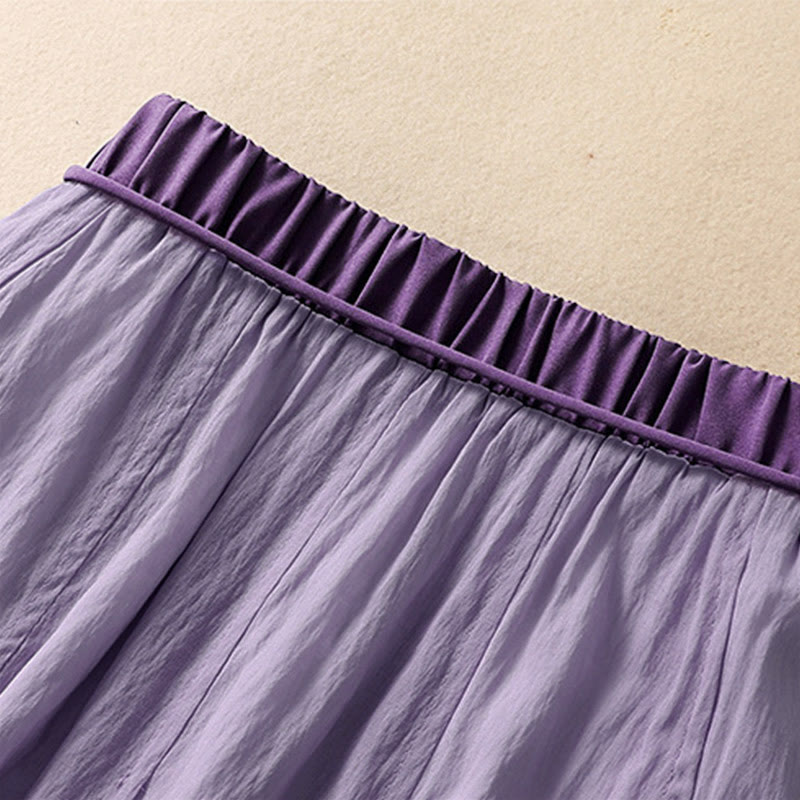 Jupe longue 7-8 pour femme, style décontracté, plissée et lacée, ornée de Buddha Stones et de couleurs contrastées. - image 19