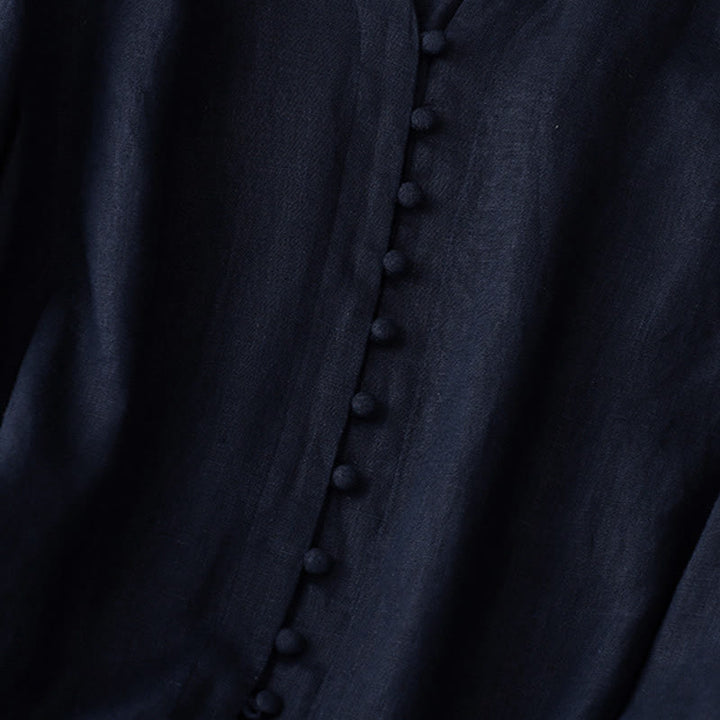 Chemise à manches longues pour femme avec motif de Buddha Stones en V - image 9