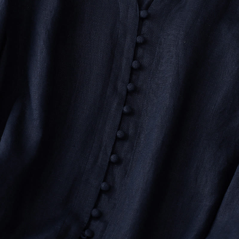 Chemise à manches longues pour femme avec motif de Buddha Stones en V - image 9