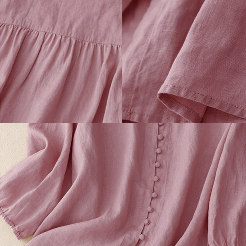 Chemise à manches longues pour femme avec motif de Buddha Stones en V - image 2