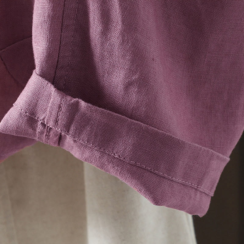 Veste femme à col en V, couleur unie, avec poches, Buddha Stones - image 15