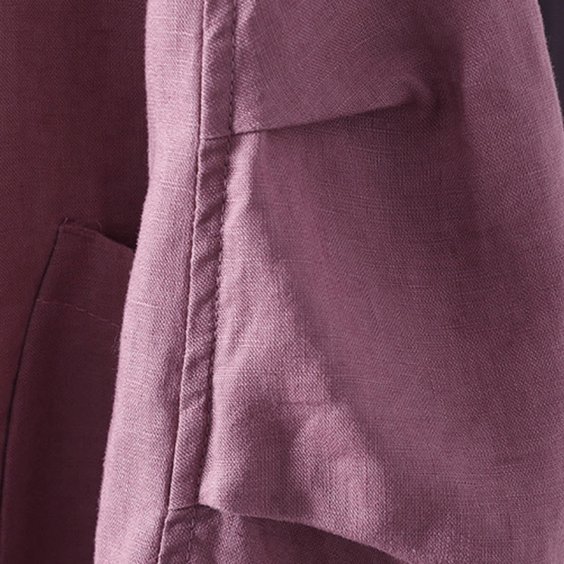 Veste femme à col en V, couleur unie, avec poches, Buddha Stones - image 13