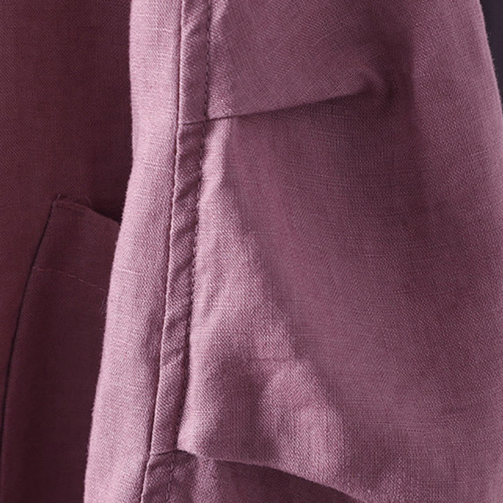 Veste femme à col en V, couleur unie, avec poches, Buddha Stones - image 13