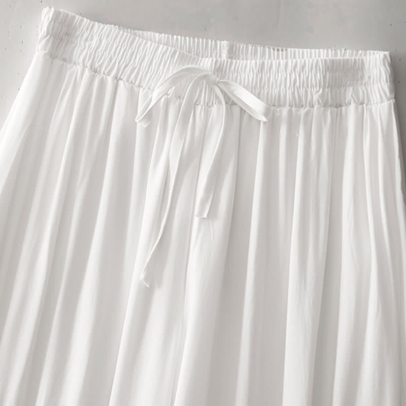Buddha Stones Pantalon court uni à cordon de serrage, élégant et décontracté, pour femme, jambes larges et poches - image 25