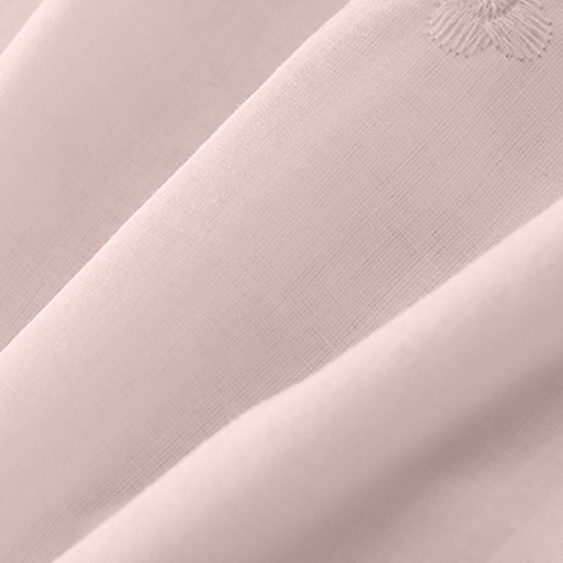 Buddha Stones Robe d'été décontractée à broderies florales, col rond, manches trois-quarts et poches pour femme - image 16