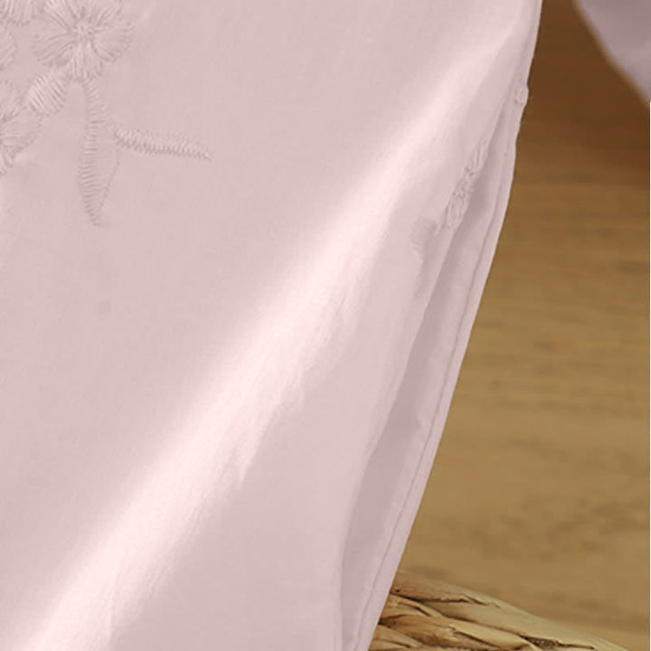 Buddha Stones Robe d'été décontractée à broderies florales, col rond, manches trois-quarts et poches pour femme - image 13