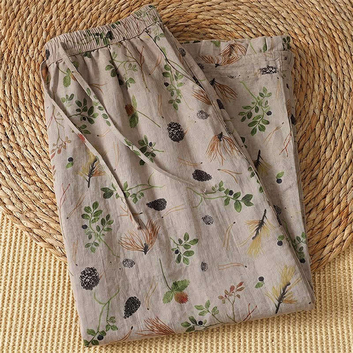 Buddha Stones Jupes d'été bohèmes décontractées à motifs floraux et végétaux pour femmes avec poches - image 2