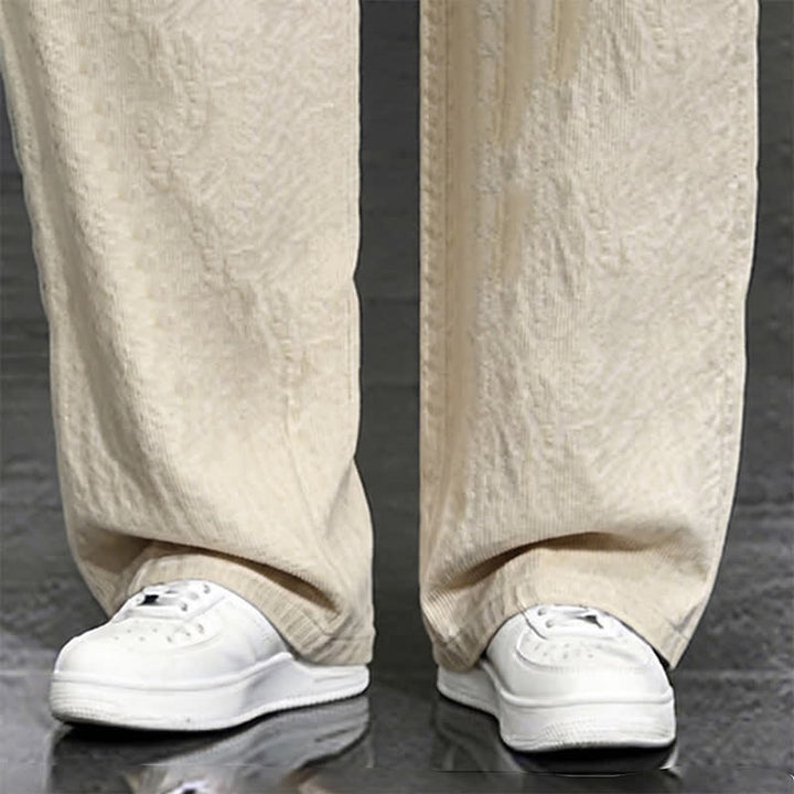 Buddha Stones Pantalon long uni décontracté printemps-été à cordon de serrage, coupe droite, avec poches - image 7
