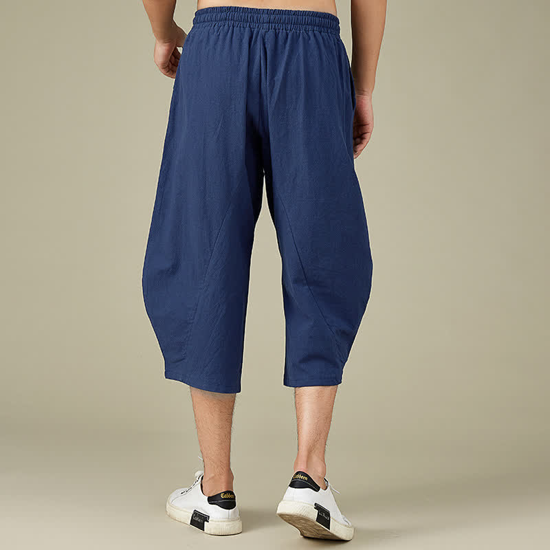 Pantalon fuselé décontracté en coton uni Buddha Stones pour homme, avec poches - image 14
