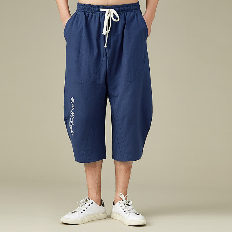 Pantalon fuselé décontracté en coton uni Buddha Stones pour homme, avec poches - Bleu foncé - US/UK/AU54，EU64 (9XL) - image 11