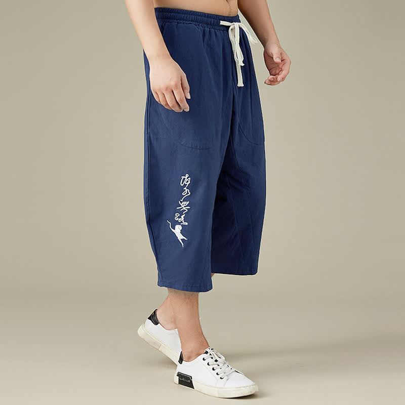 Pantalon fuselé décontracté en coton uni Buddha Stones pour homme, avec poches - image 13