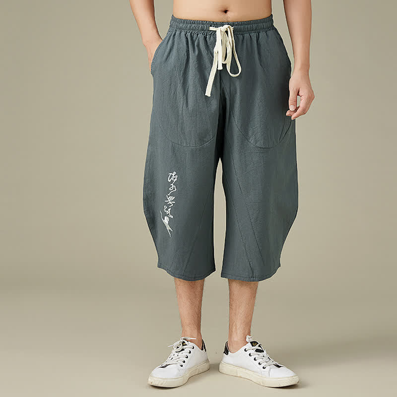 Pantalon fuselé décontracté en coton uni Buddha Stones pour homme, avec poches - Gris - US/UK/AU54，EU64 (9XL) - image 3