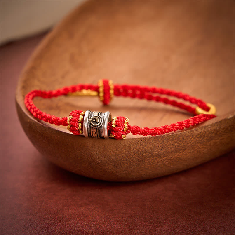 Buddha Stones Bracelet d'harmonie Yin Yang en cuivre et fil rouge - image 1