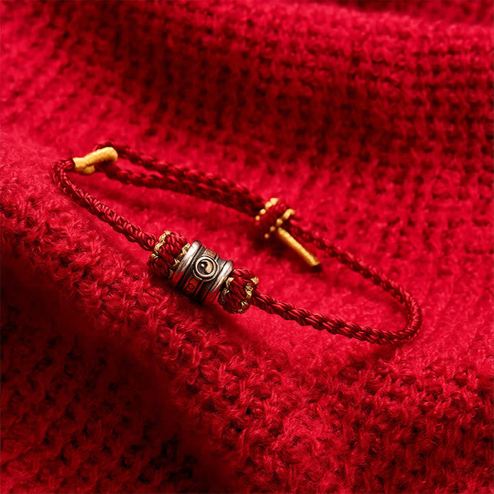 Buddha Stones Bracelet d'harmonie Yin Yang en cuivre et fil rouge - image 18