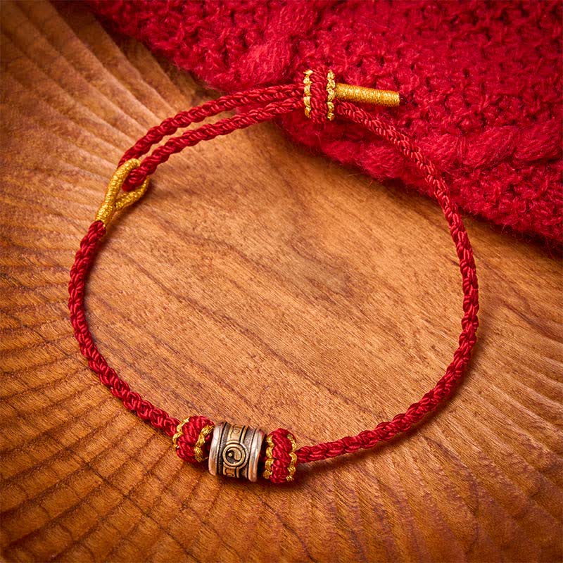 Buddha Stones Bracelet d'harmonie Yin Yang en cuivre et fil rouge - image 16