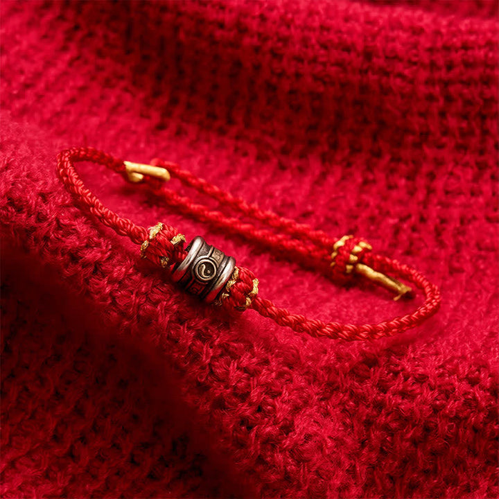 Buddha Stones Bracelet d'harmonie Yin Yang en cuivre et fil rouge - image 4