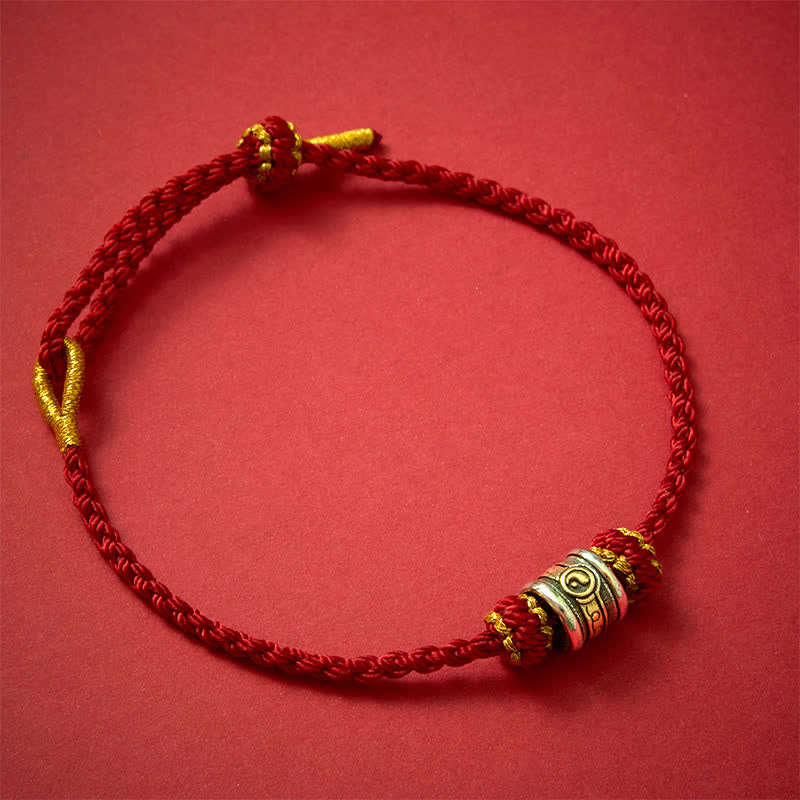 Buddha Stones Bracelet d'harmonie Yin Yang en cuivre et fil rouge - Cordon rouge foncé - image 15