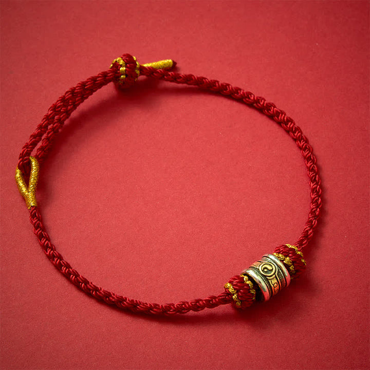 Buddha Stones Bracelet d'harmonie Yin Yang en cuivre et fil rouge - Cordon rouge foncé - image 15