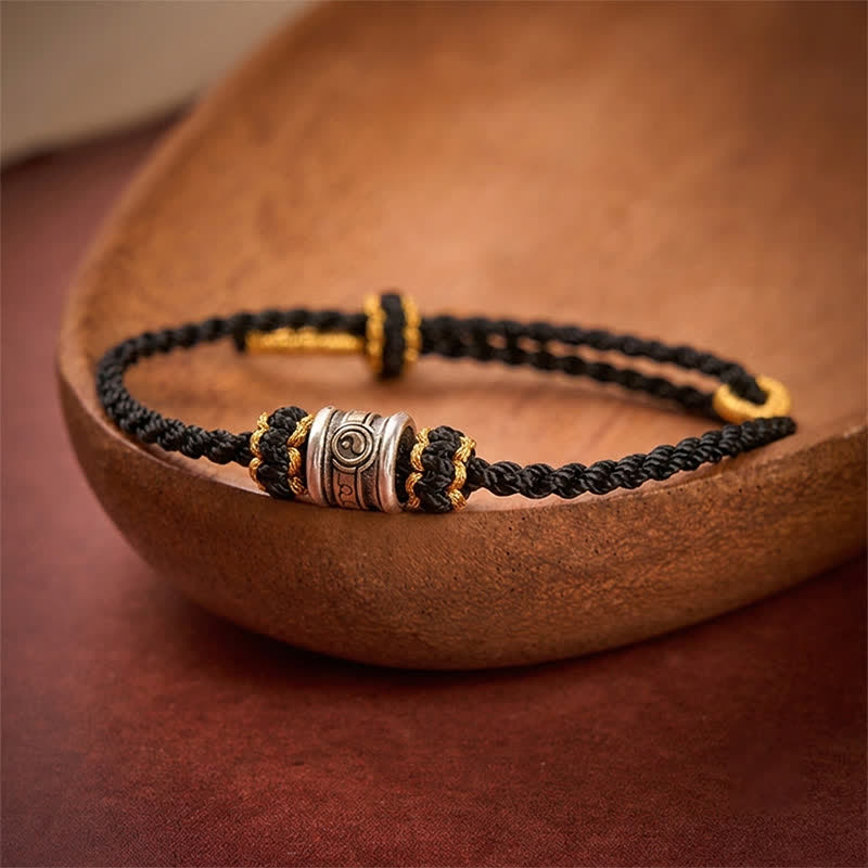 Buddha Stones Bracelet d'harmonie Yin Yang en cuivre et fil rouge - Corde noire - image 11