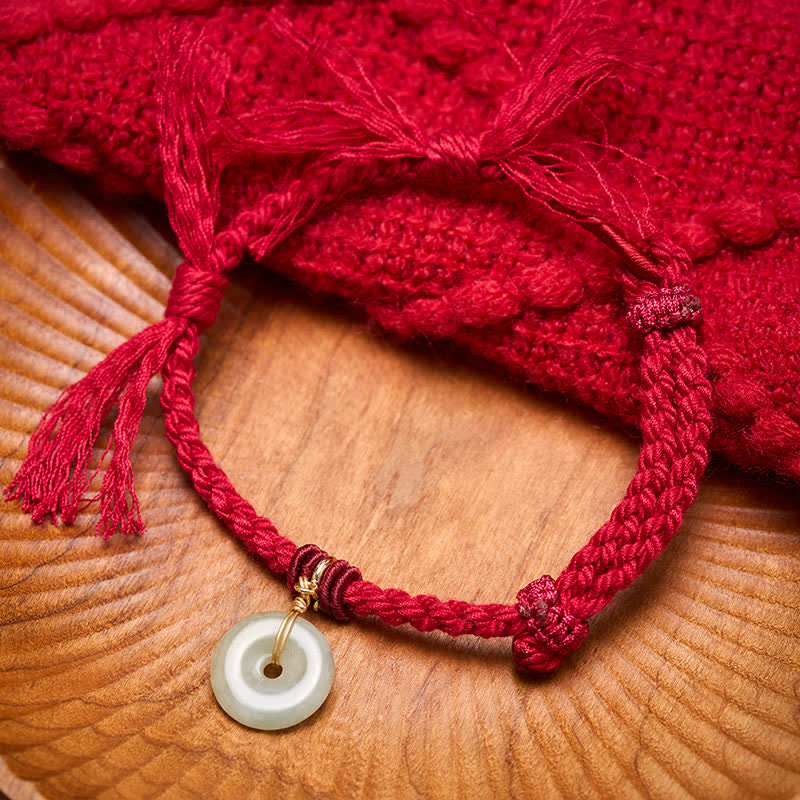 Buddha Stones Bracelet porte-bonheur à boucle de la paix en fil rouge - Cordon rouge - image 0