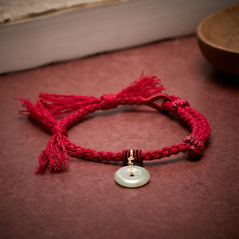 Buddha Stones Bracelet porte-bonheur à boucle de la paix en fil rouge - image 1