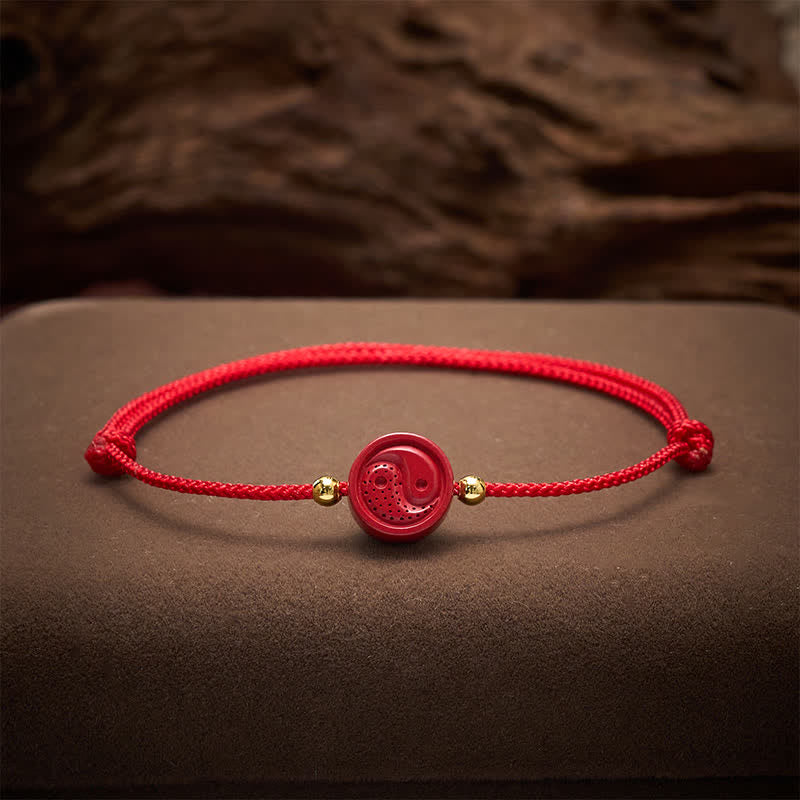 Buddha Stones Bracelet d'équilibre à cordes rouges Yin Yang - image 3