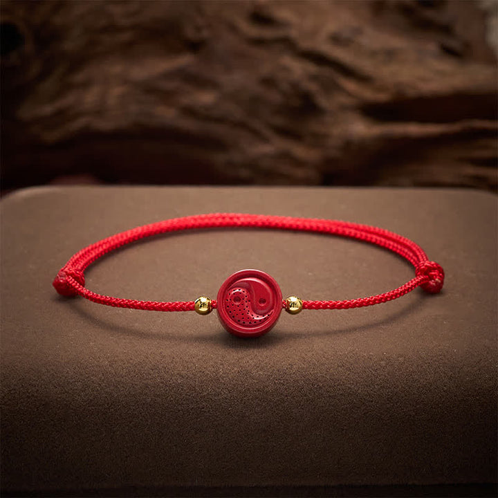 Buddha Stones Bracelet d'équilibre à cordes rouges Yin Yang - image 3