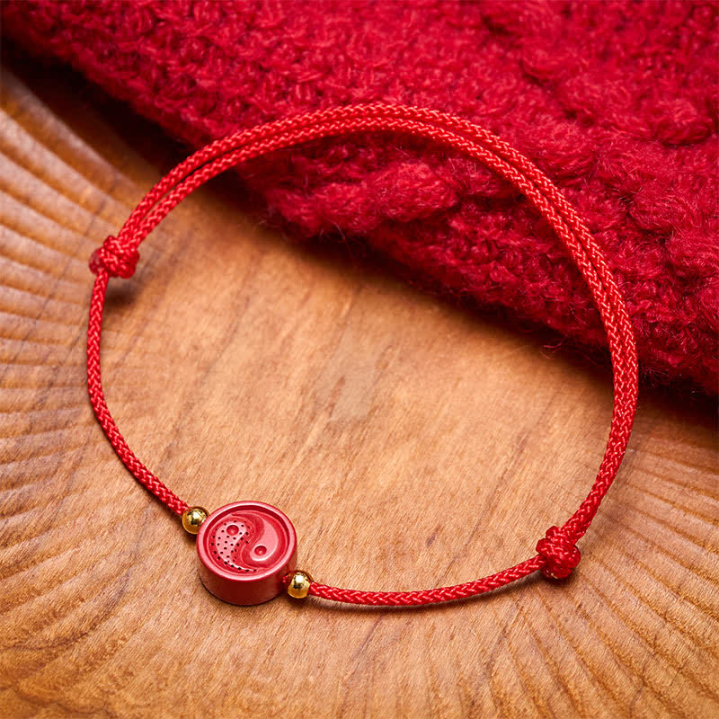 Buddha Stones Bracelet d'équilibre à cordes rouges Yin Yang - image 1
