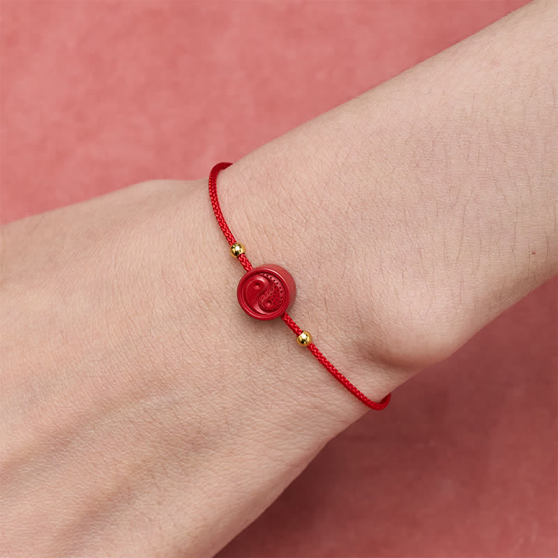 Buddha Stones Bracelet d'équilibre à cordes rouges Yin Yang - image 4