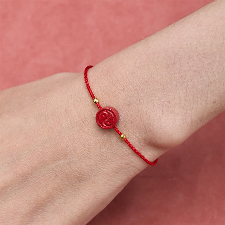 Buddha Stones Bracelet d'équilibre à cordes rouges Yin Yang - image 4