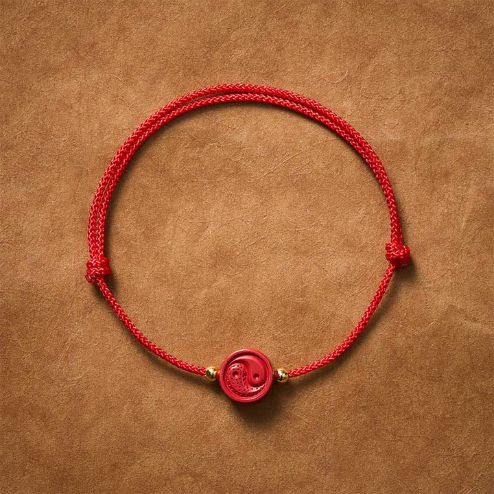 Buddha Stones Bracelet d'équilibre à cordes rouges Yin Yang - 5,9–6,7 po (15–17 cm) - image 0