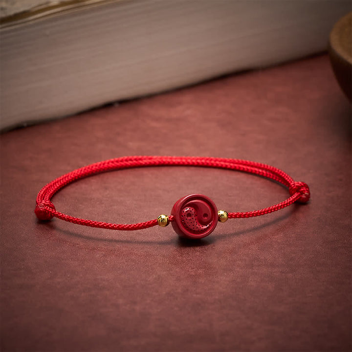 Buddha Stones Bracelet d'équilibre à cordes rouges Yin Yang - image 2