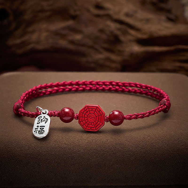 Buddha Stones Bracelet d'harmonie en fil rouge Bagua - 5,9–6,7 po (15–17 cm) - image 0
