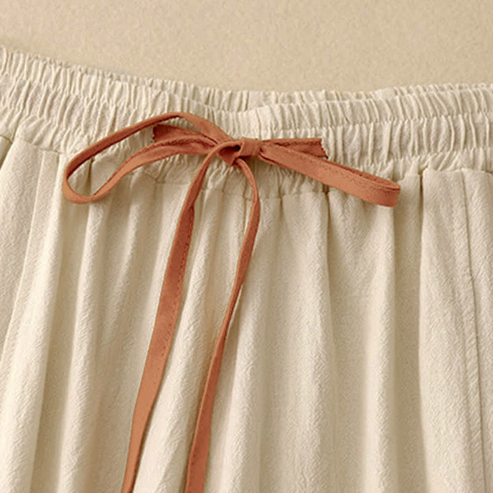 Pantalon large fendu à cordon de serrage pour femme, style décontracté et simple, avec poches, Buddha Stones - image 7