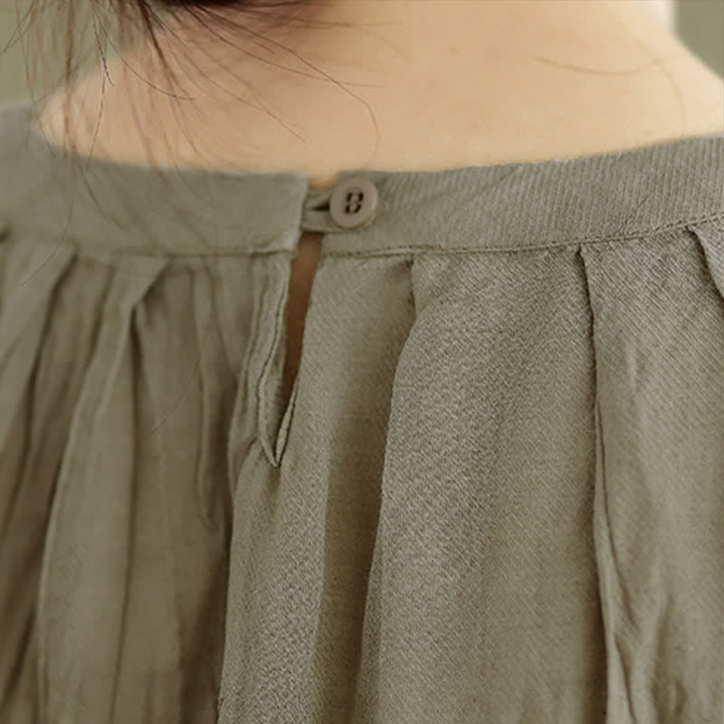Gilet sans manches pour femme, col rond, motif froissé d'été, style simple, Buddha Stones - image 6
