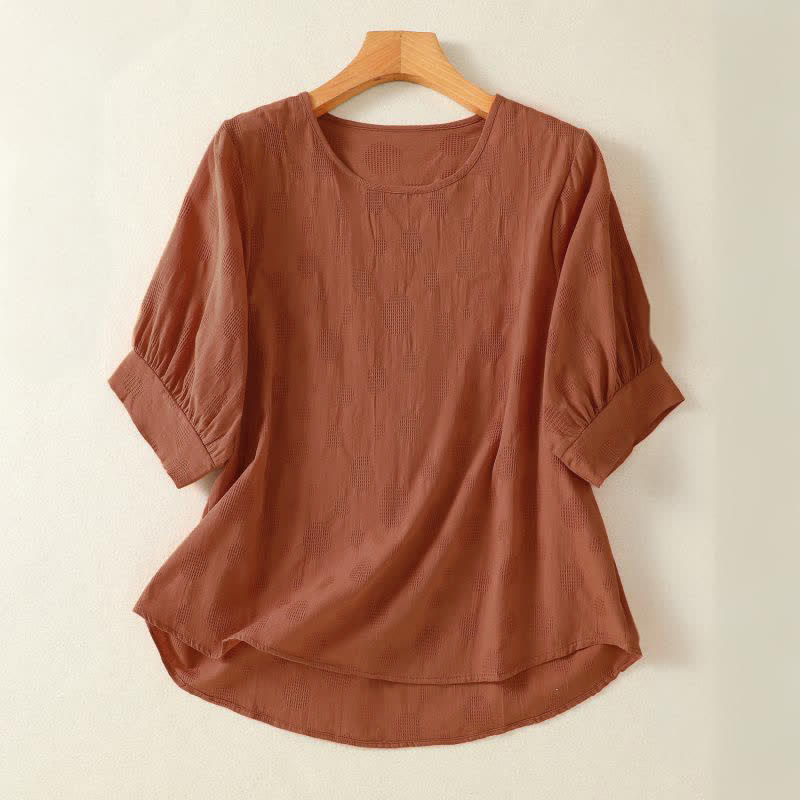 T-shirt ample à manches courtes pour femme, motif Buddha Stones , col rond uni - Orange foncé - US8-10，UK/AU12-14，EU40-42 (2XL) - image 7