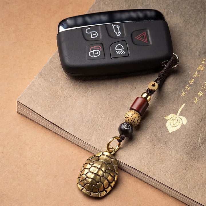 Buddha Stones Porte-clés de protection en laiton avec pièces Pi Xiu et cinq empereurs - image 13
