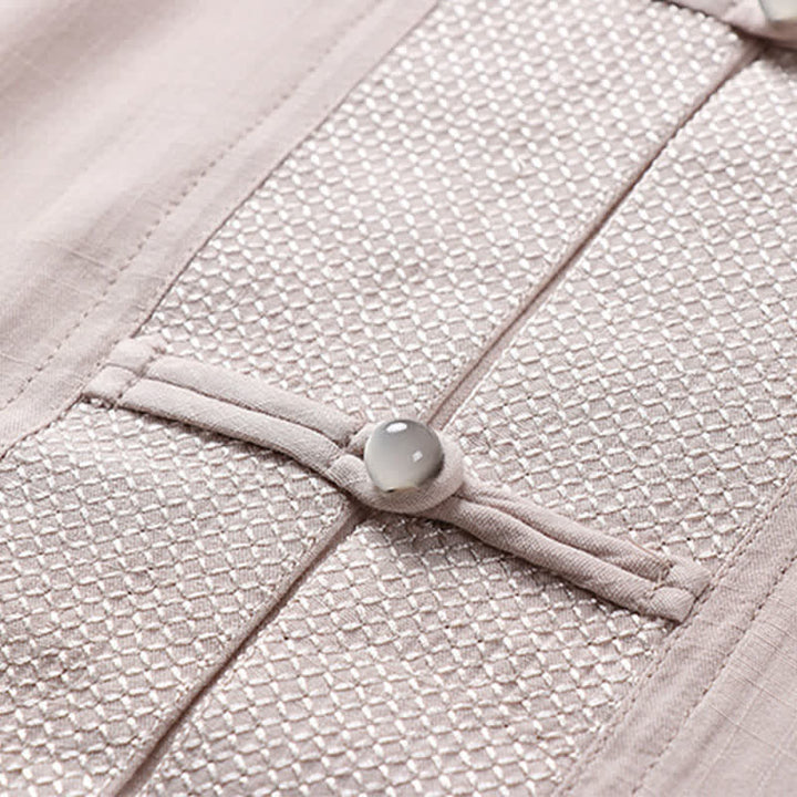 Buddha Stones Ensemble chemise et pantalon à manches longues, style Tang, col mandarin, boutons brandebourg, poches, idéal pour la méditation. - image 5