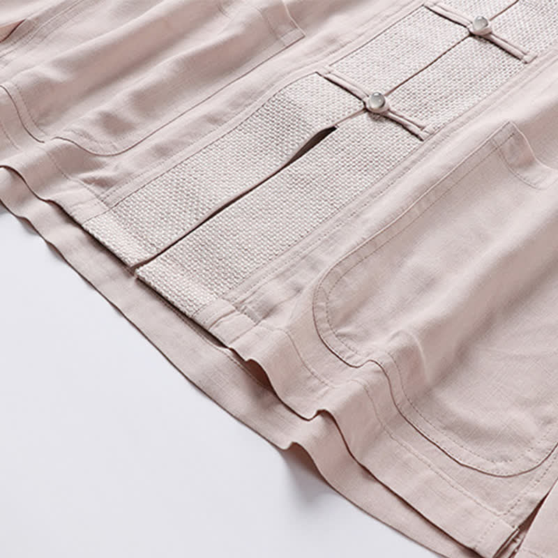 Buddha Stones Ensemble chemise et pantalon à manches longues, style Tang, col mandarin, boutons brandebourg, poches, idéal pour la méditation. - image 6