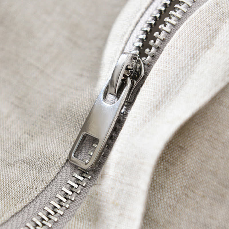 Buddha Stones Veste homme unie à col mandarin, fermeture éclair, poches, style minimaliste et décontracté, idéale pour le printemps et l'été. - image 6