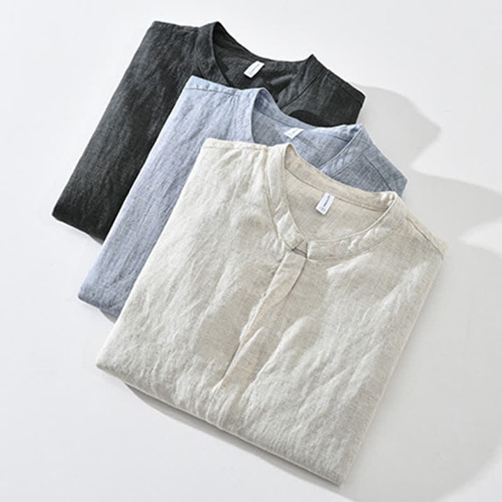 Buddha Stones Veste homme unie à col mandarin, fermeture éclair, poches, style minimaliste et décontracté, idéale pour le printemps et l'été. - image 18
