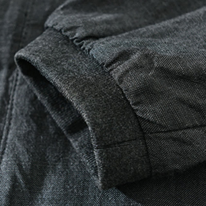 Buddha Stones Veste homme unie à col mandarin, fermeture éclair, poches, style minimaliste et décontracté, idéale pour le printemps et l'été. - image 16