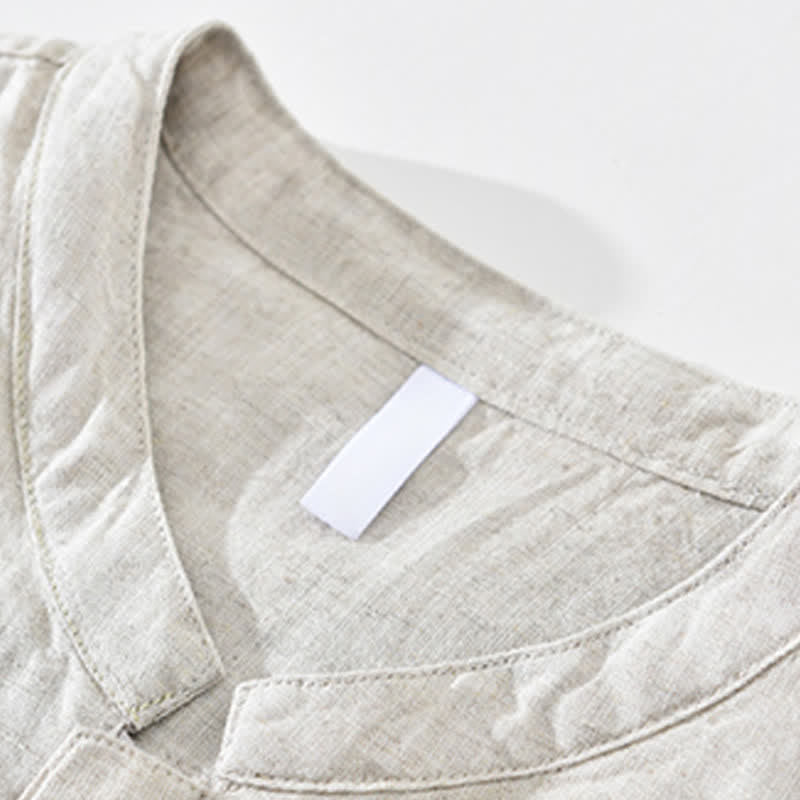 Buddha Stones Veste homme unie à col mandarin, fermeture éclair, poches, style minimaliste et décontracté, idéale pour le printemps et l'été. - image 4