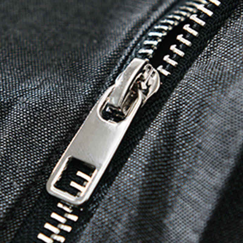 Buddha Stones Veste homme unie à col mandarin, fermeture éclair, poches, style minimaliste et décontracté, idéale pour le printemps et l'été. - image 14