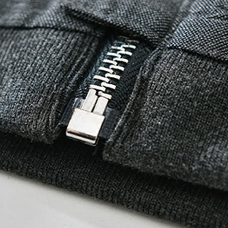 Buddha Stones Veste homme unie à col mandarin, fermeture éclair, poches, style minimaliste et décontracté, idéale pour le printemps et l'été. - image 15