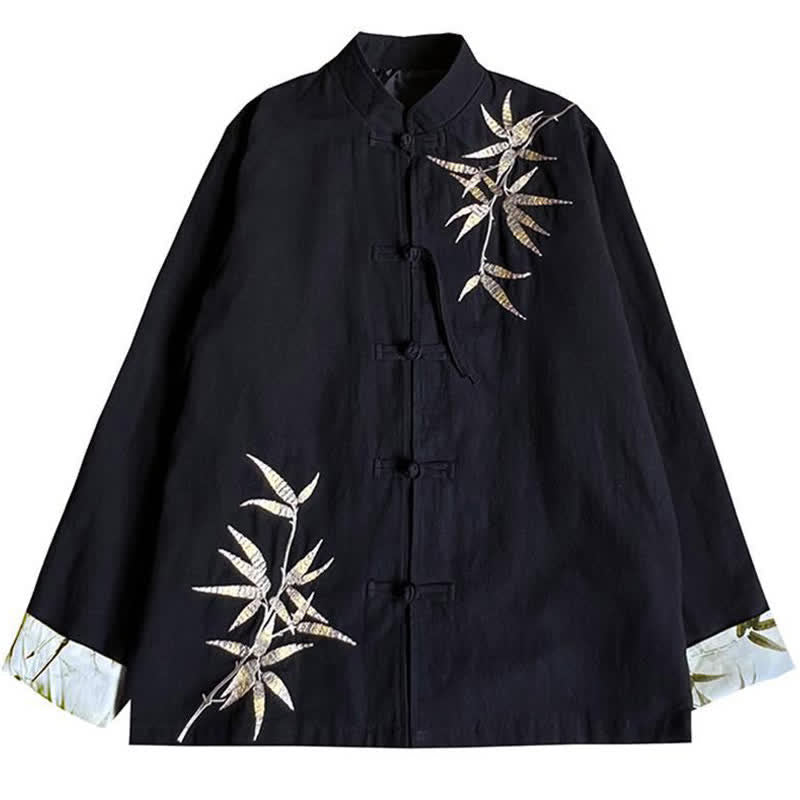 Buddha Stones Veste homme automne-hiver style Tang vintage à boutons grenouille en bambou, coton et lin - image 21
